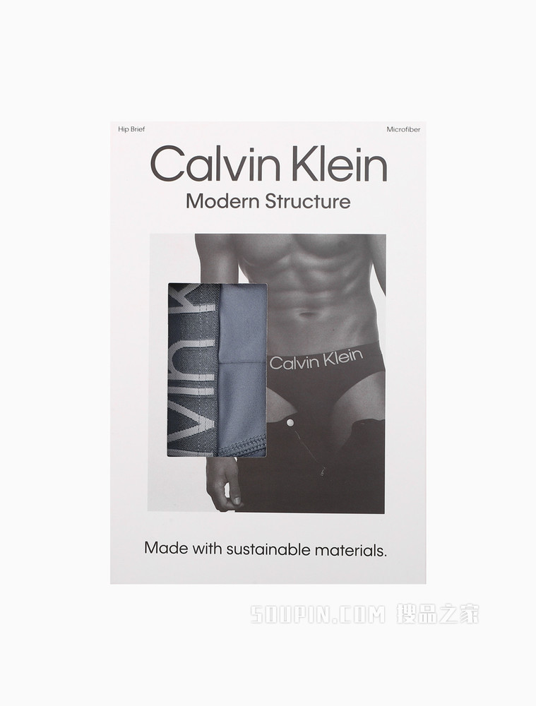 Calvin Klein 男士弹力腰边透气亲肤贴身三角内裤NB2973