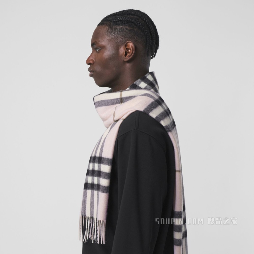 经典羊绒围巾 (浅糖果粉)