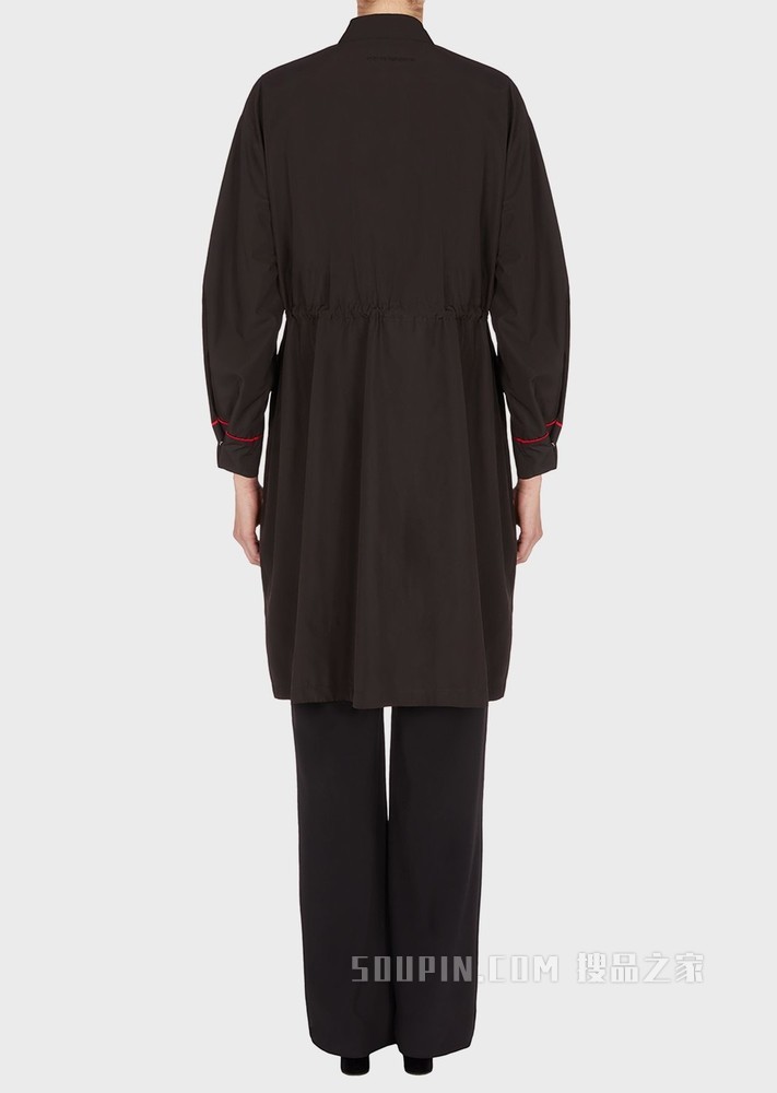 新春系列虎纹可调节抽绳大衣 | Emporio Armani