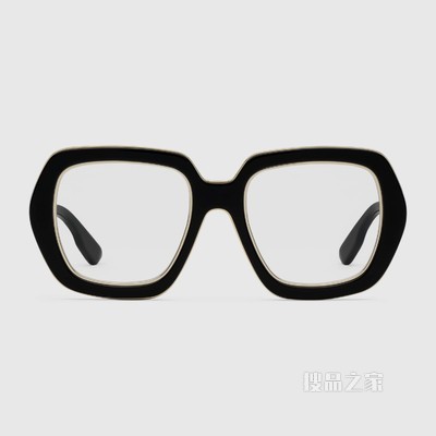 长方形镜框太阳眼镜 黑色醋纤
