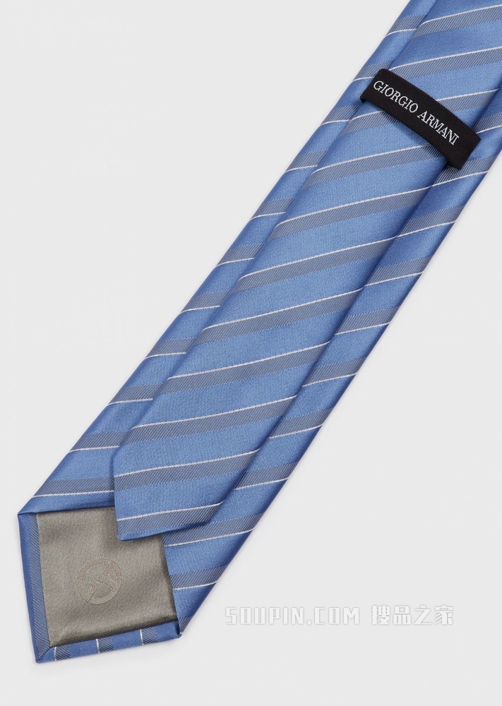 斜条纹桑蚕丝领带 | Giorgio Armani