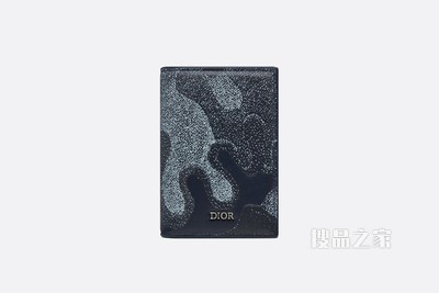 DIOR AND PETER DOIG 双折卡夹 丹宁蓝色光滑牛皮革迷彩图案