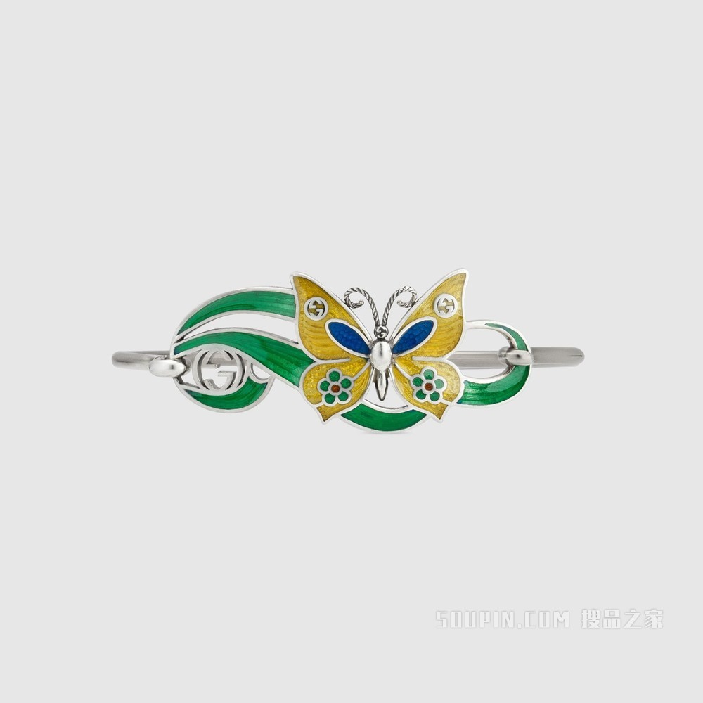 互扣式双G和蝴蝶手镯 925纯银