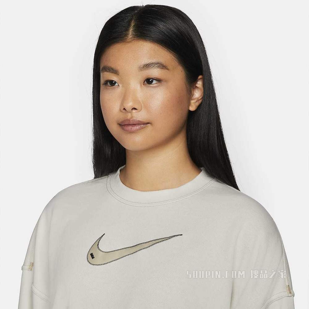 Nike Sportswear Swoosh 女子短款圆领运动衫
