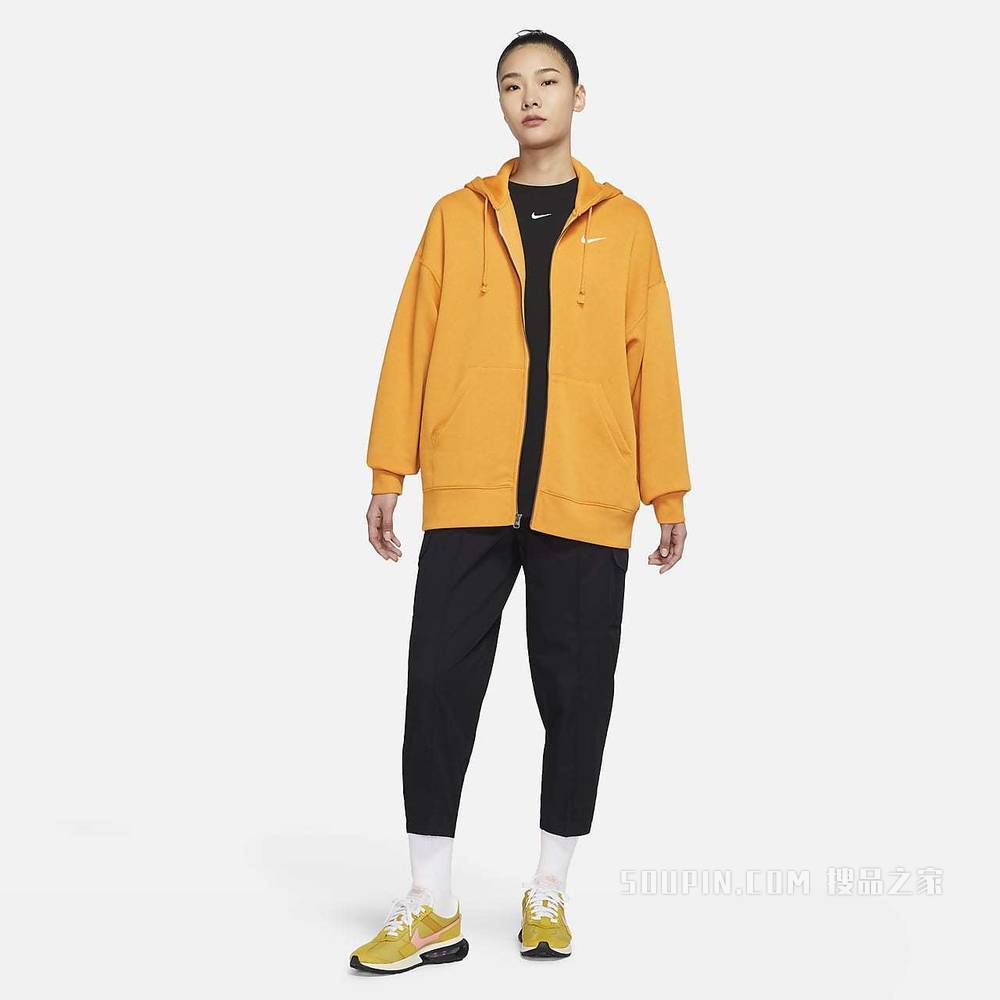 Nike Sportswear Essentials 女子全长拉链开襟起绒连帽衫