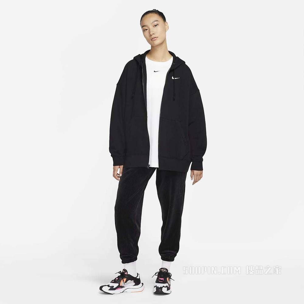 Nike Sportswear Essentials 女子全长拉链开襟起绒连帽衫