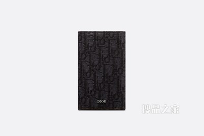 长款双折卡夹 黑色提花面料 Oblique 印花