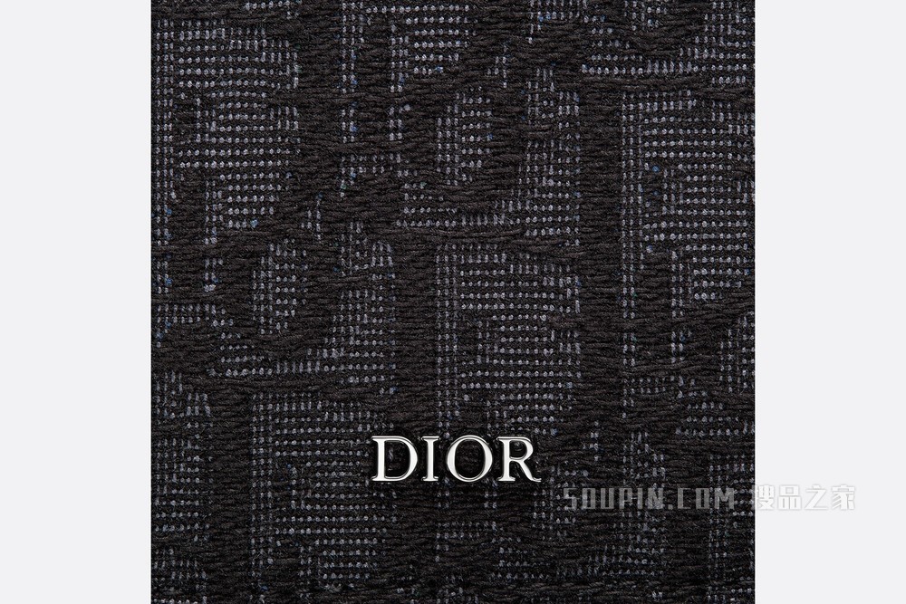 长款双折卡夹 黑色提花面料 Oblique 印花