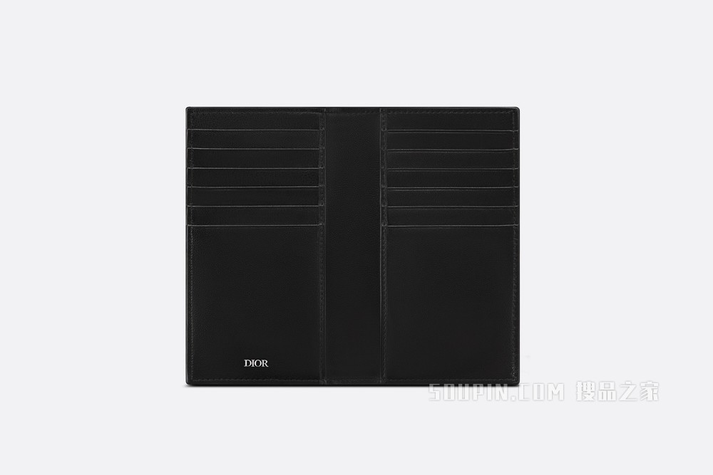 长款双折卡夹 黑色 Oblique Galaxy 印花效果皮革