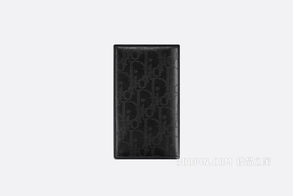 长款双折卡夹 黑色 Oblique Galaxy 印花效果皮革