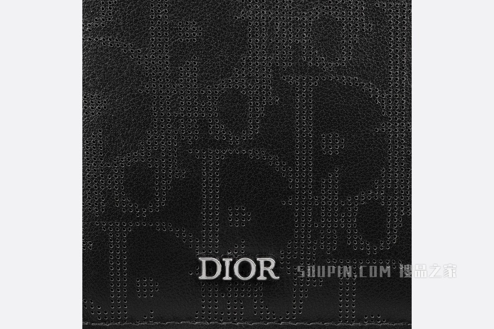 长款双折卡夹 黑色 Oblique Galaxy 印花效果皮革