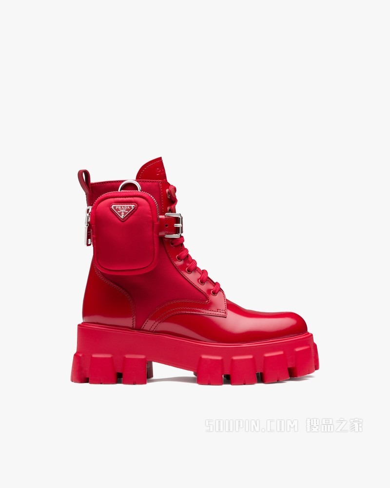 Monolith 皮革和尼龙中筒靴