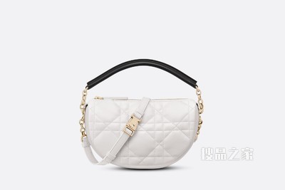 小号 Dior Vibe 单肩包 白色羊皮革藤格纹