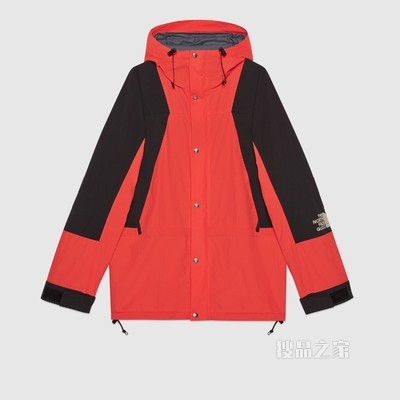 The North Face x Gucci联名系列风衣 黑色和红色