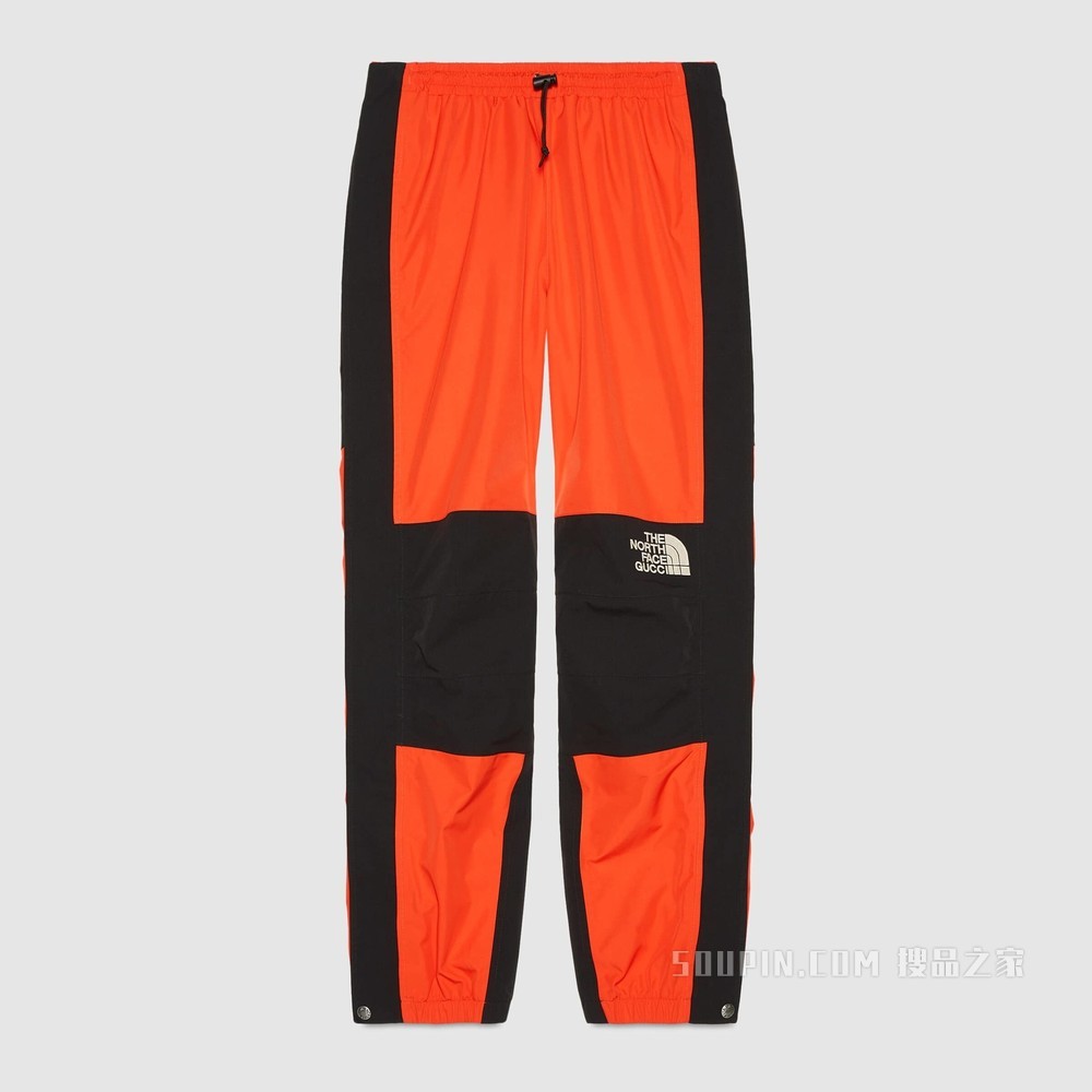 The North Face x Gucci联名系列尼龙长裤 橙色和黑色