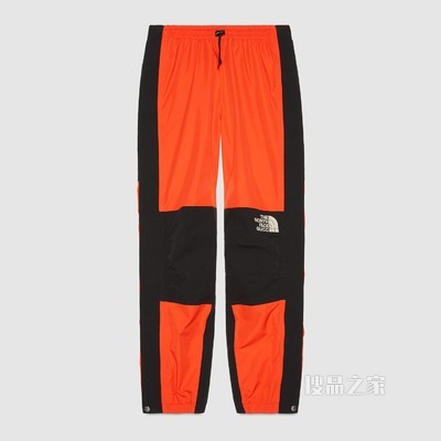 The North Face x Gucci联名系列尼龙长裤 橙色和黑色