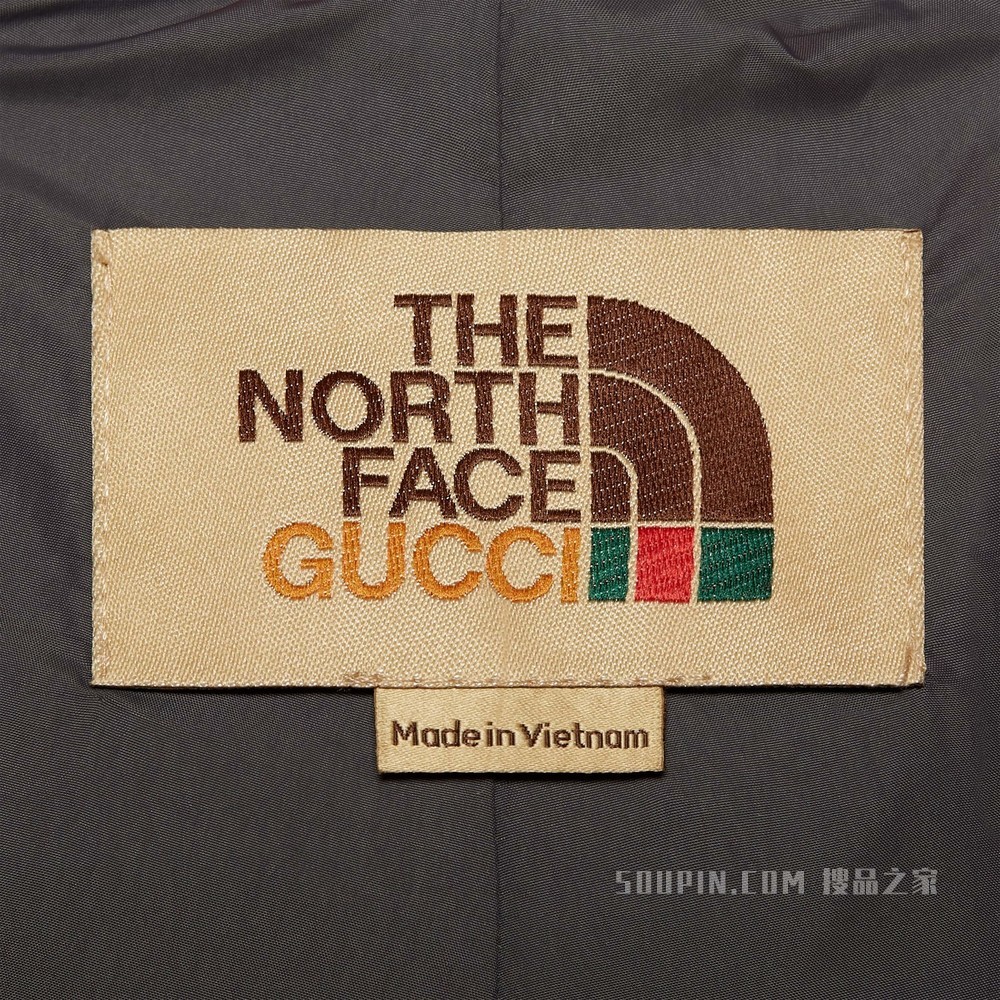 The North Face x Gucci联名系列尼龙长裤 橙色和黑色