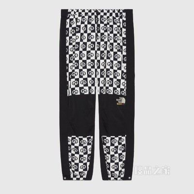 The North Face x Gucci联名系列长裤 象牙白色和黑色
