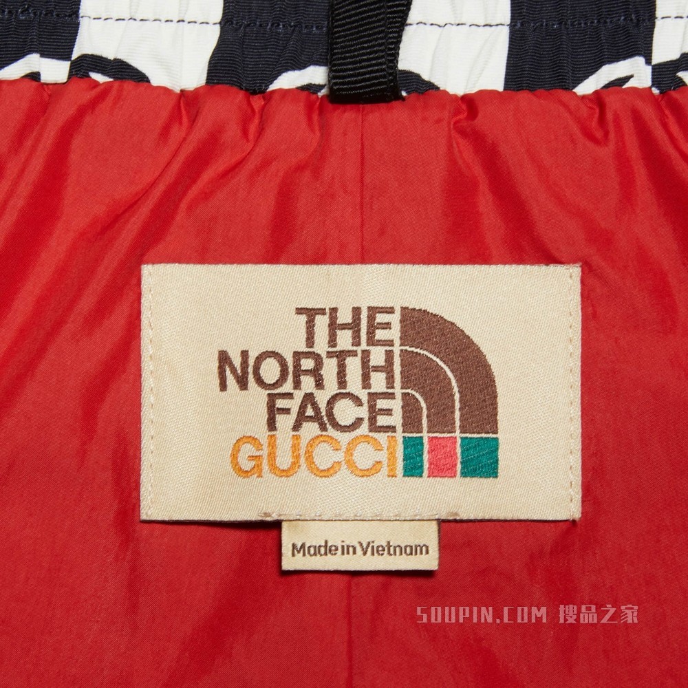 The North Face x Gucci联名系列长裤 象牙白色和黑色