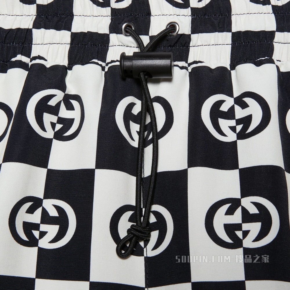 The North Face x Gucci联名系列长裤 象牙白色和黑色