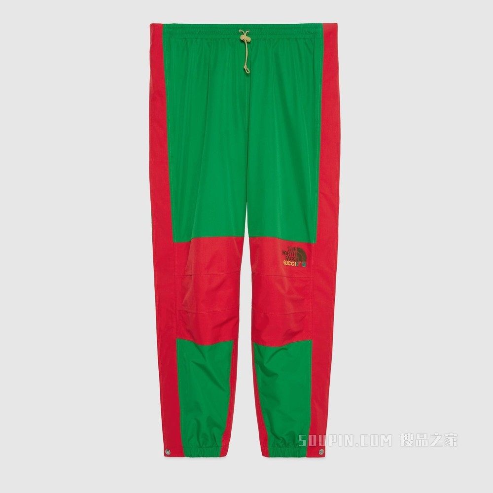 The North Face x Gucci联名系列长裤 绿色和红色