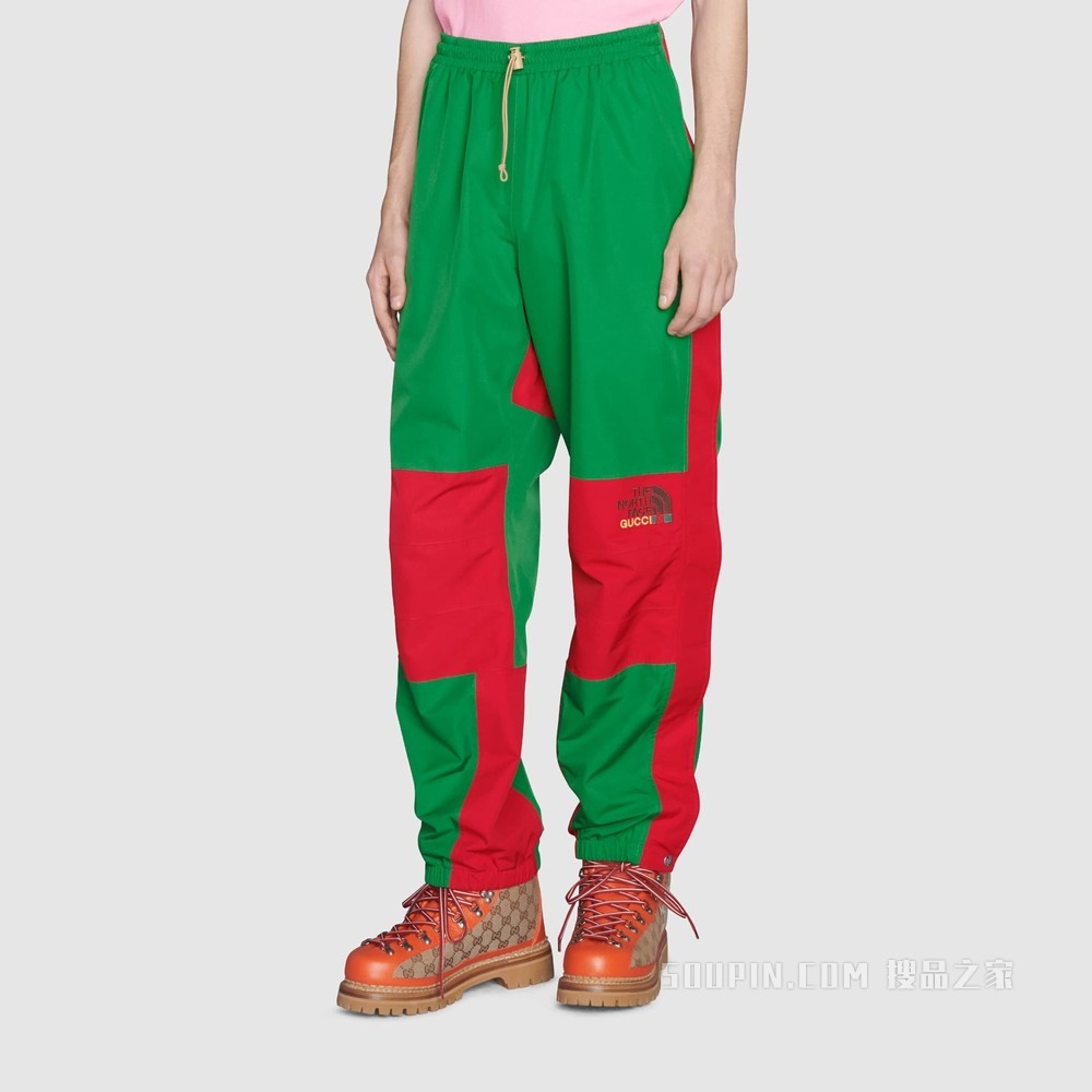 The North Face x Gucci联名系列长裤 绿色和红色