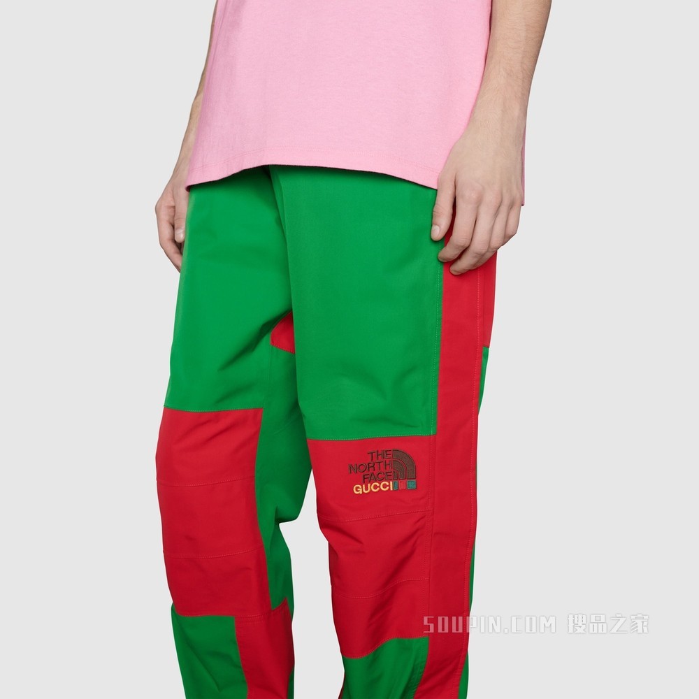 The North Face x Gucci联名系列长裤 绿色和红色
