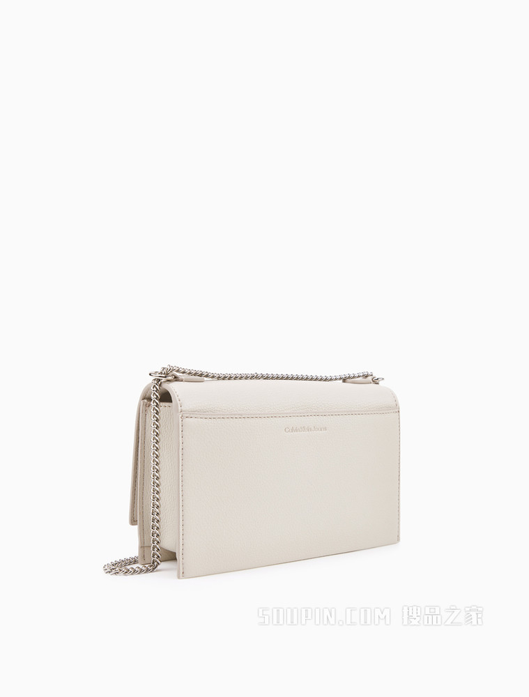 【新年礼物】Calvin Klein 女包 金属扣翻盖荔枝纹斜挎单肩包 DH2806