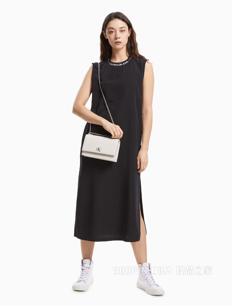 【新年礼物】Calvin Klein 女包 金属扣翻盖荔枝纹斜挎单肩包 DH2806