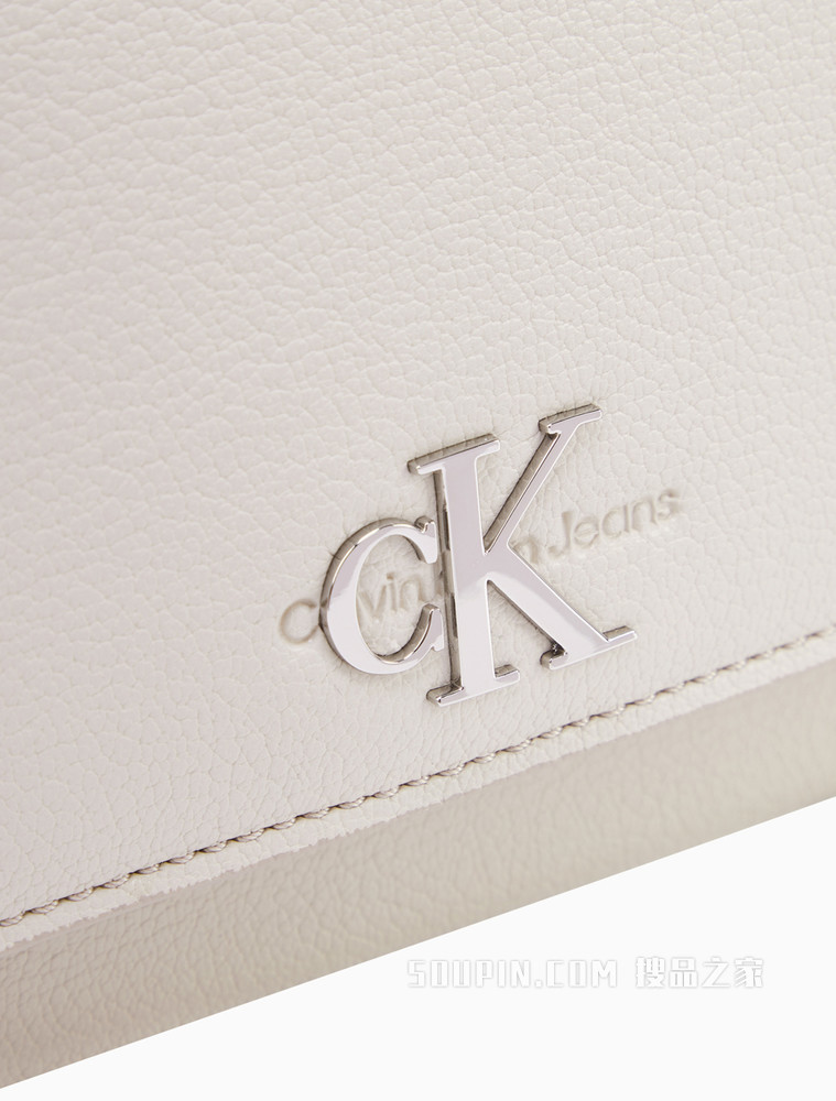 【新年礼物】Calvin Klein 女包 金属扣翻盖荔枝纹斜挎单肩包 DH2806
