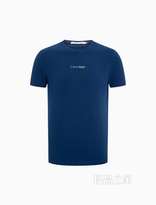 Calvin Klein 男士休闲圆领胶质LOGO舒适打底短袖T恤J319782