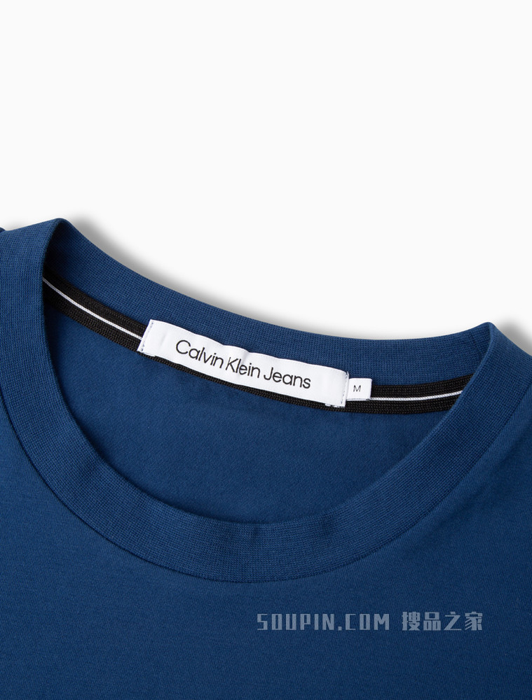 Calvin Klein 男士休闲圆领胶质LOGO舒适打底短袖T恤J319782