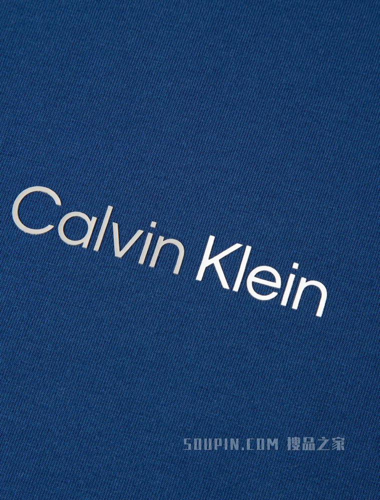 Calvin Klein 男士休闲圆领胶质LOGO舒适打底短袖T恤J319782