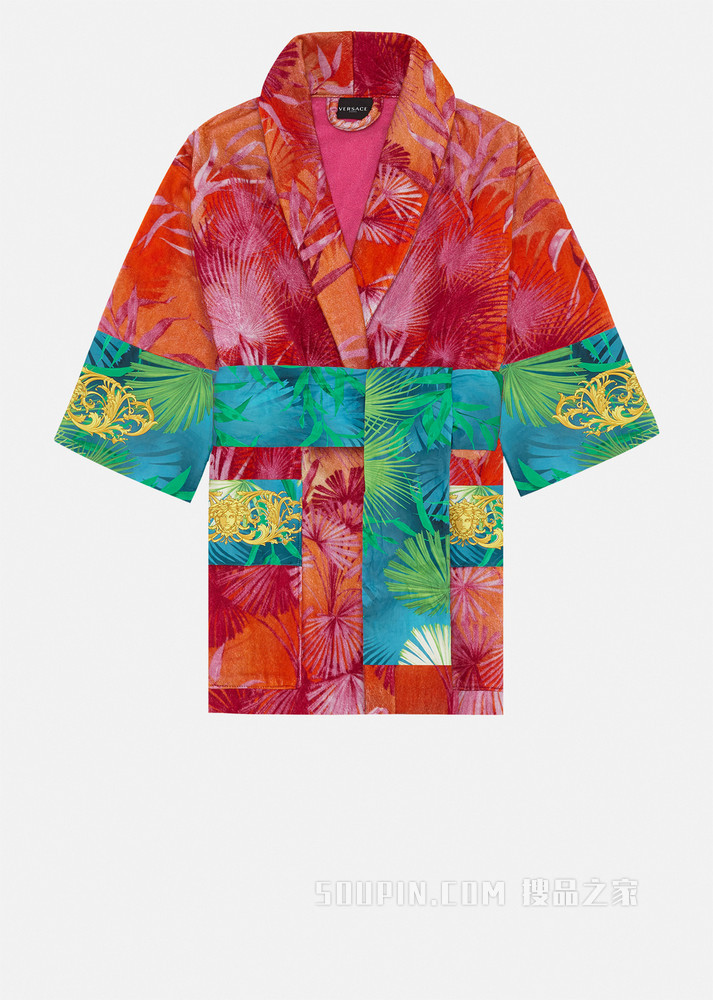 Jungle印花短款浴袍