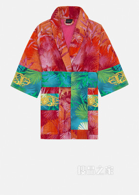 Jungle印花短款浴袍