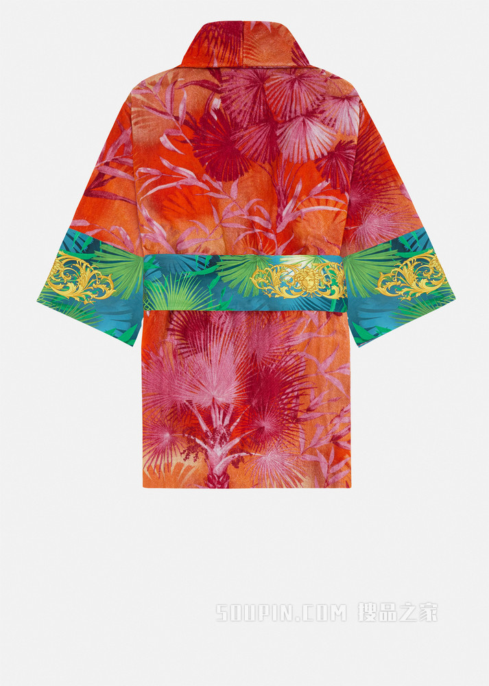 Jungle印花短款浴袍