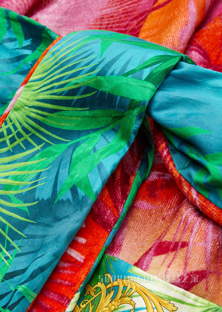 Jungle印花短款浴袍