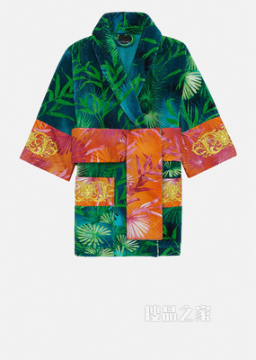 Jungle印花短款浴袍