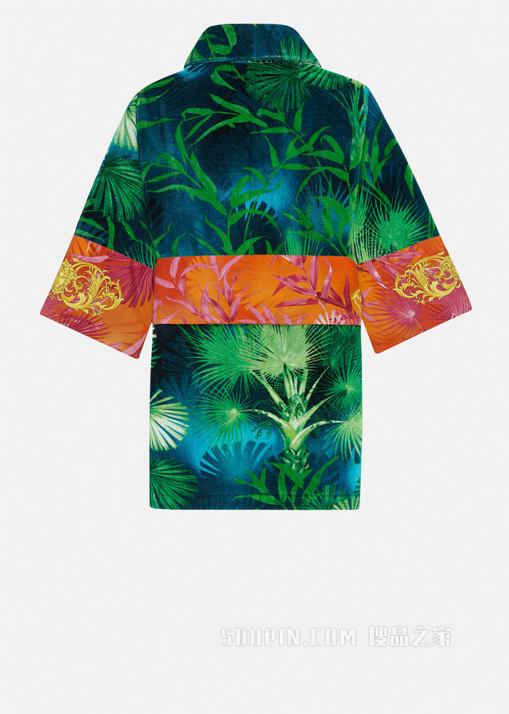 Jungle印花短款浴袍