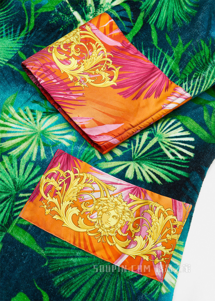 Jungle印花短款浴袍