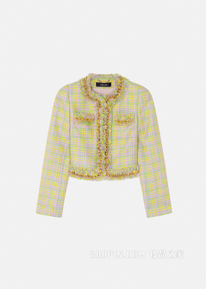 粗花呢链条夹克