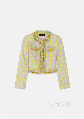 粗花呢链条夹克