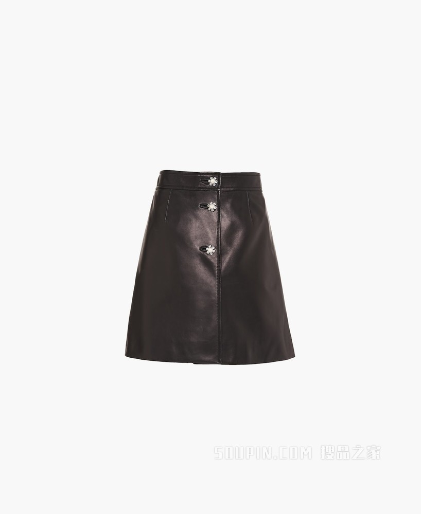 软羊革半身裙