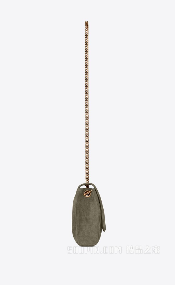 Kate中号亮面皮革和绒面材质双面链条包