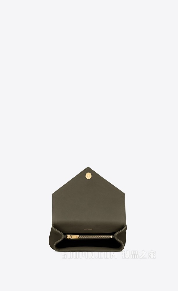 College中号绗缝皮革链条包