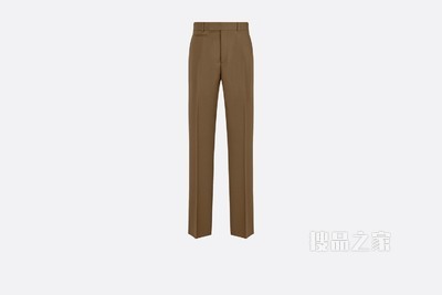 经典长裤 棕色羊毛和马海毛混纺