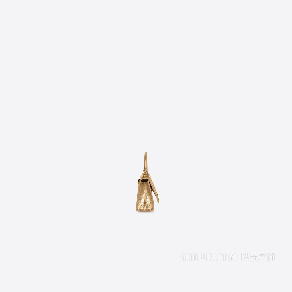 HOURGLASS金属光泽鳄鱼纹压花牛皮革迷你链带包