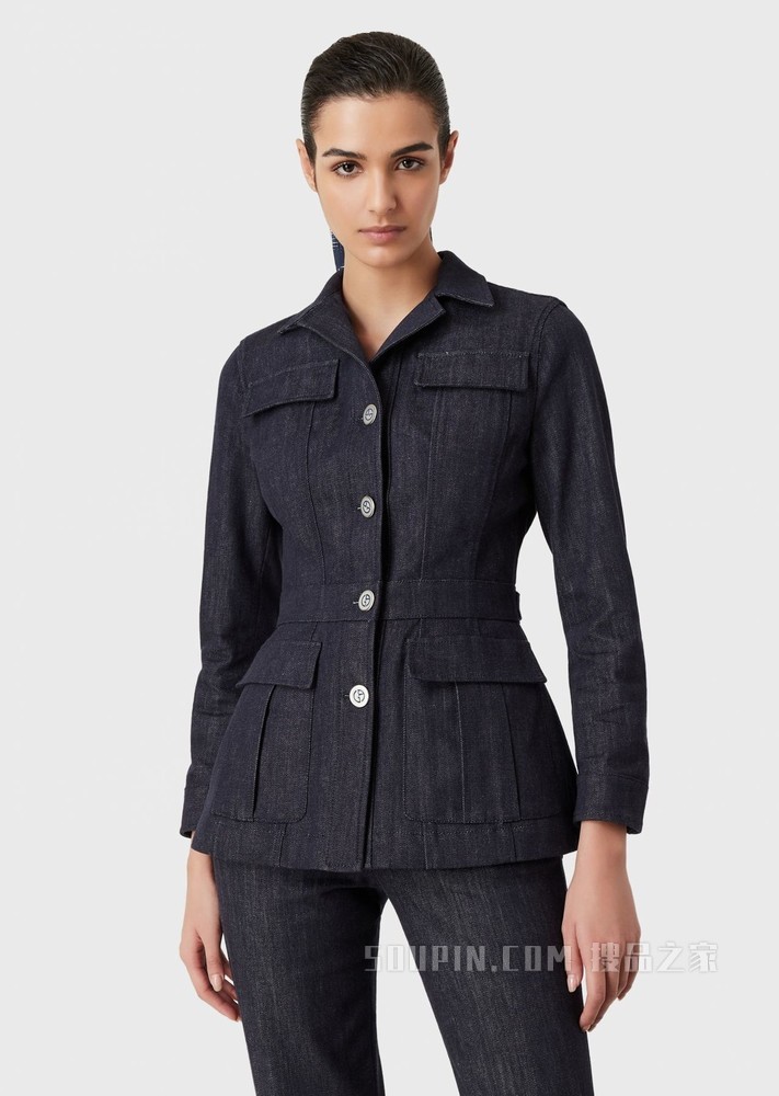 弹力牛仔休闲西服 | Giorgio Armani
