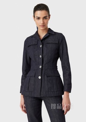 弹力牛仔休闲西服 | Giorgio Armani