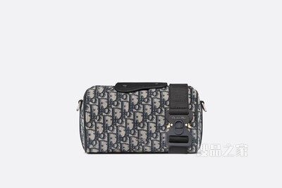 Dior Lingot 22 手袋 米色和黑色 Oblique 印花